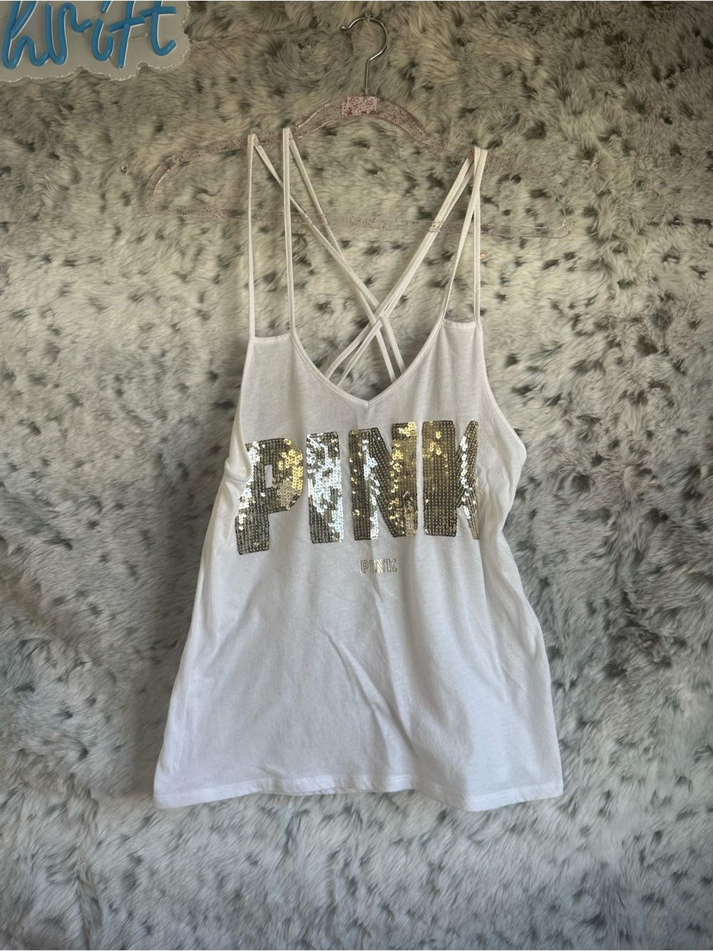 92.  Pink med Euc bling tank
